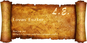 Lovas Eszter névjegykártya